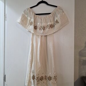 Embroidered Off-Shoulder Dress